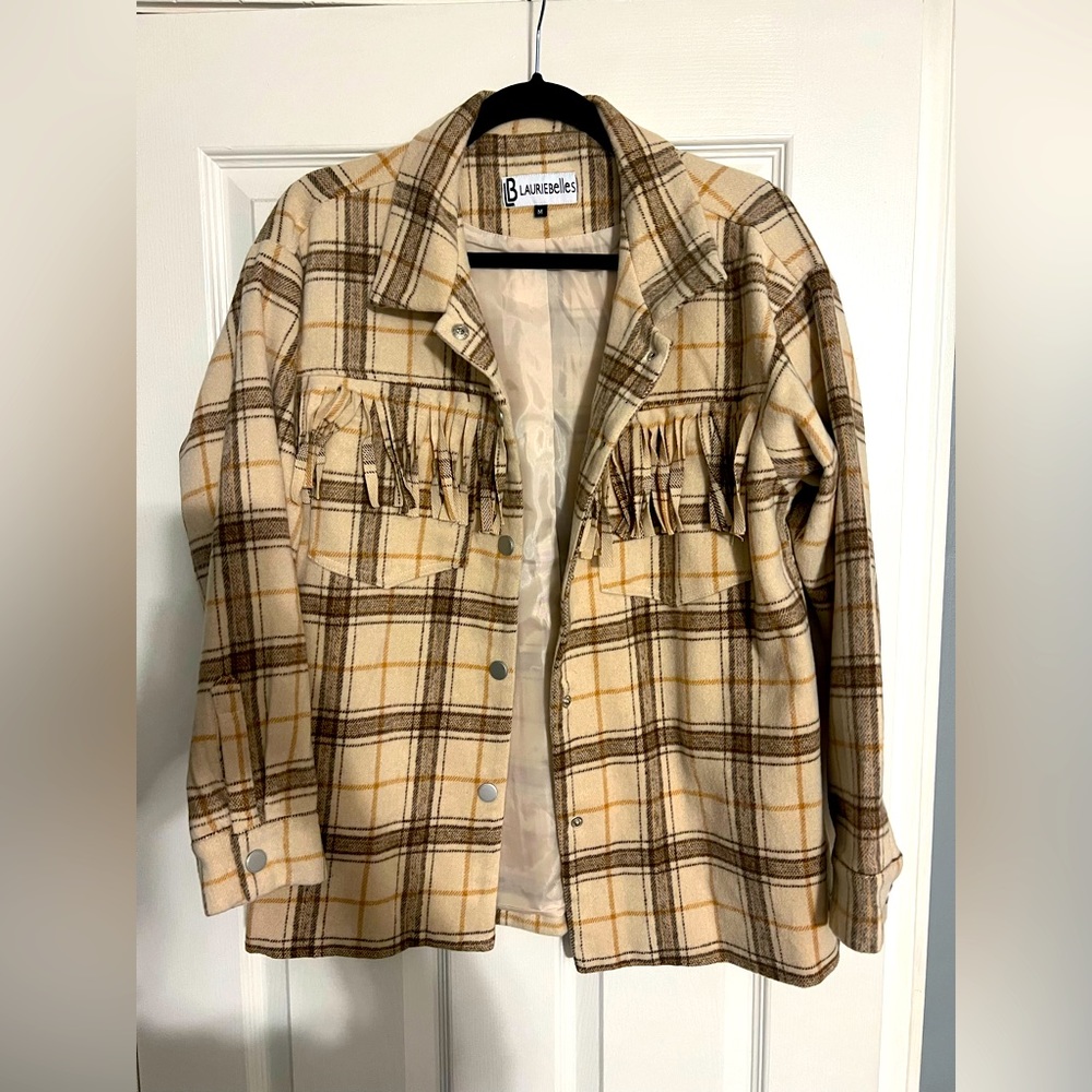 Lauriebelles’s Fringe Pocket detail Shacket, size M